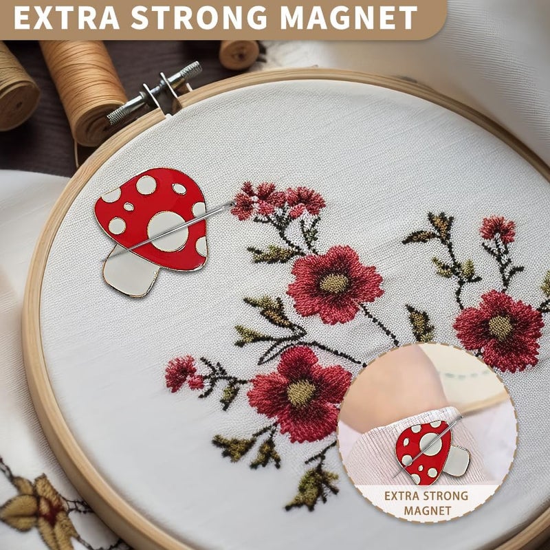 VODOZAVA Needle Minder Magnet, Magnetic Needle Minder, Needle Minders Magnetic Cross Stitch Accessories, Magnetic Needle Holder, Life Tree, Butterfly, Cats, Owl, Heart (Mushroom) - Image 3